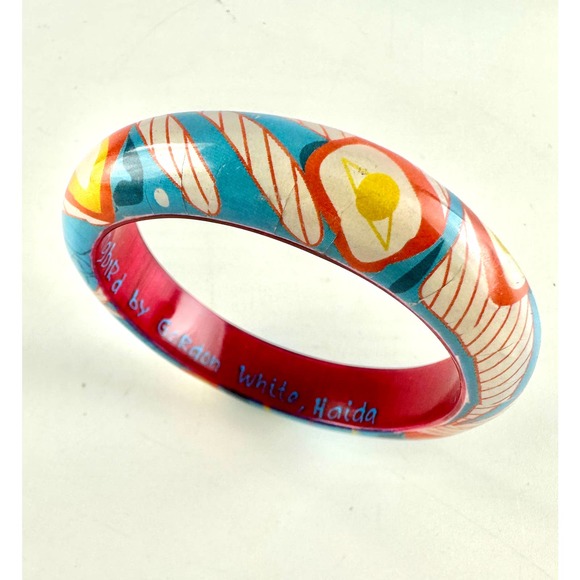 Vintage Native Haida "Hummingbird" Bracelet Signed By Artist Gordon White - Picture 4 of 12